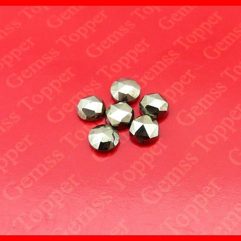Pyrite 4x4 mm Round Rose Cut